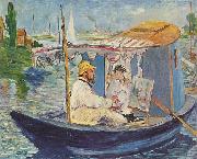 Edouard Manet Claude Monet in seinem Atelier oil painting reproduction